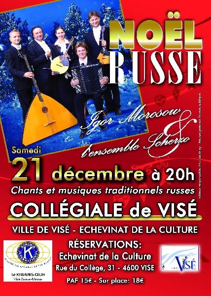 Affiche. Visé. Noël Russe Igor Morosow et l'ensemble Scherzo. 2013-12-21